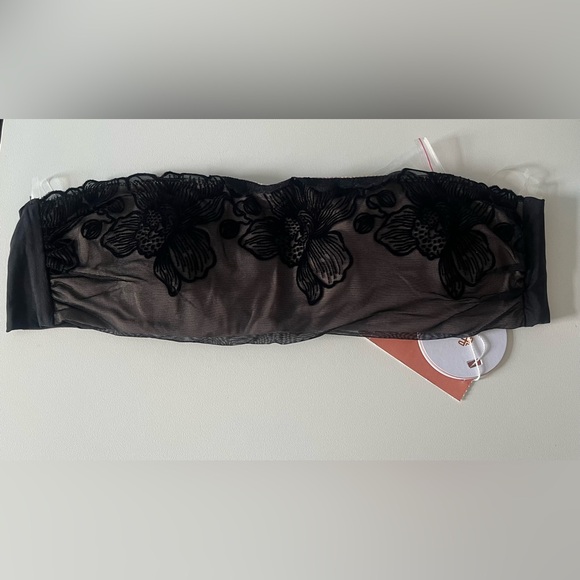 PQ SWIM Floral Lace Black Bandeau Swim Top - Picture 5 of 6
